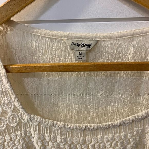 LUCKY BRAND Embroidered Bone White Top - Picture 5 of 7